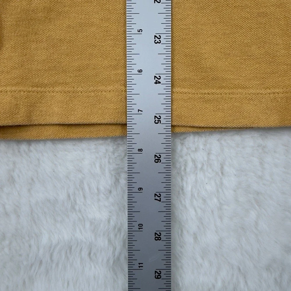 Banana Republic Mens Pique Cotton Polo Shirt Mustard Yellow Short Sleeve Size M